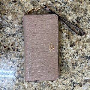 Coach long zip around wallet